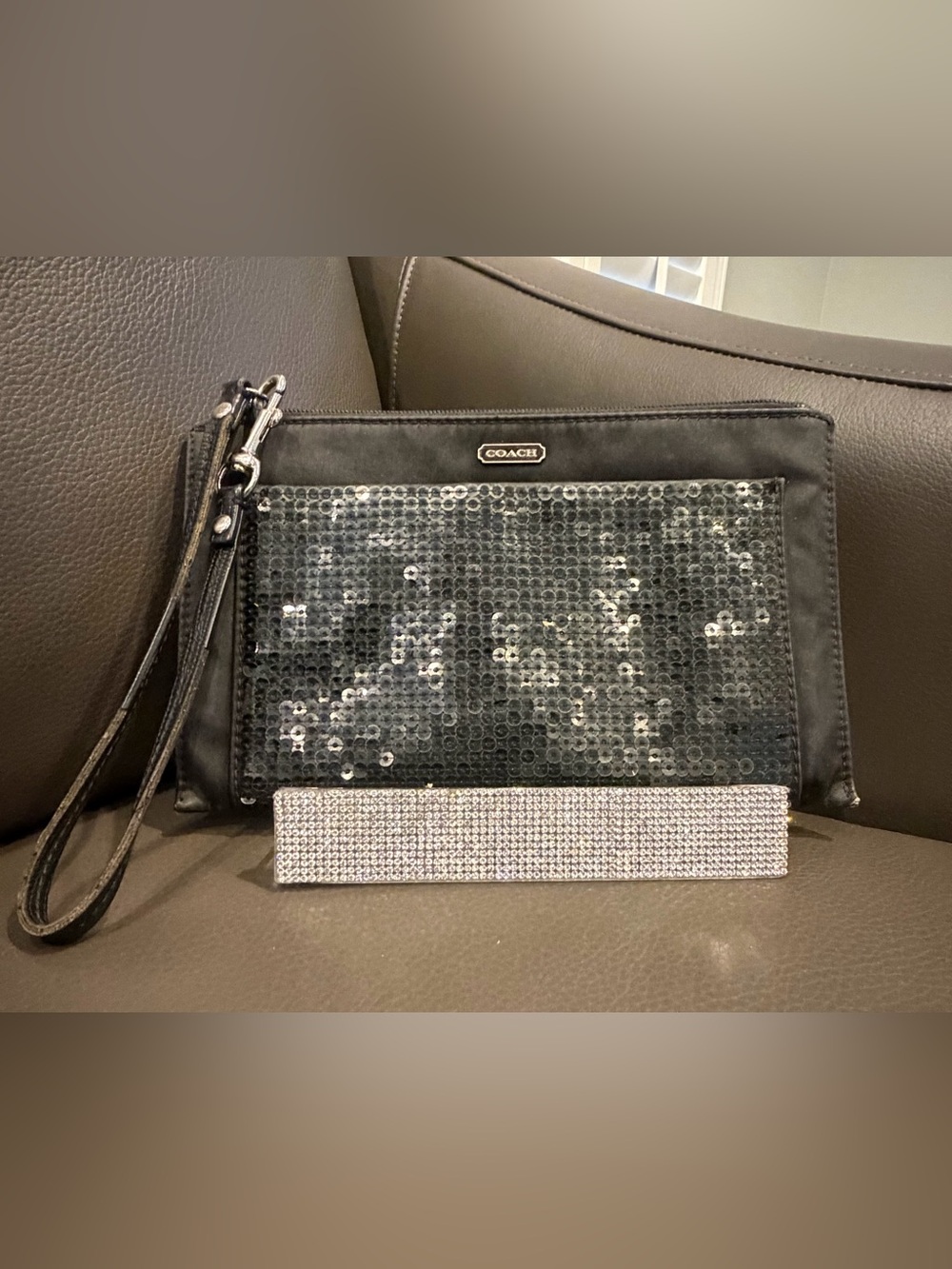 Coach Special Occasion Sequin Wristlet Clutch